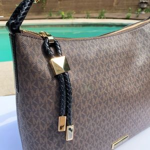Michael Kors Lexington Brown Black Large Bag